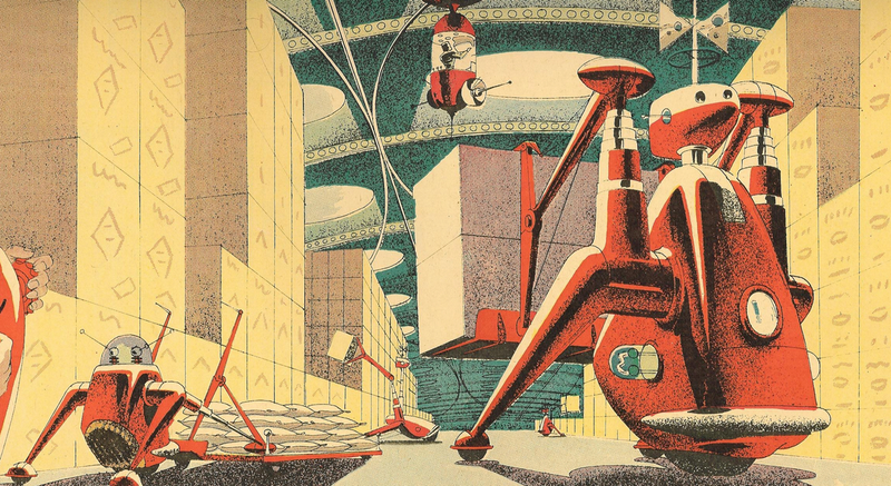 Illustration for article titled This 1950s Ad Showed the Sleek Future of Shipping Automation